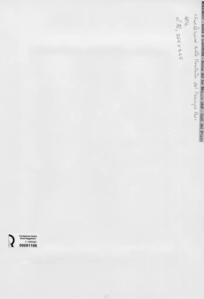 Anonimo , de Goya Y Lucientes, Francisco Jose - sec. XIX - Fucilazione alla Monta&ntilde;a del Principe Pio , retro