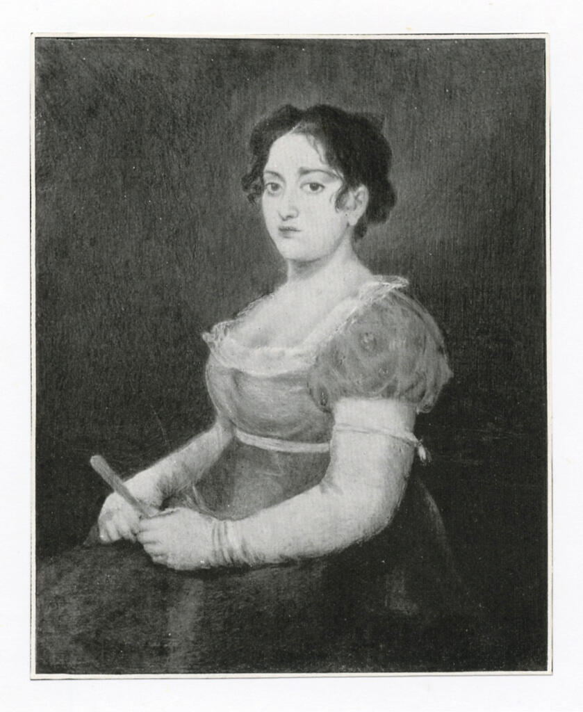 Anonimo , de Goya Y Lucientes, Francisco Jose - sec. XIX - Ritratto di signora con ventaglio , fronte