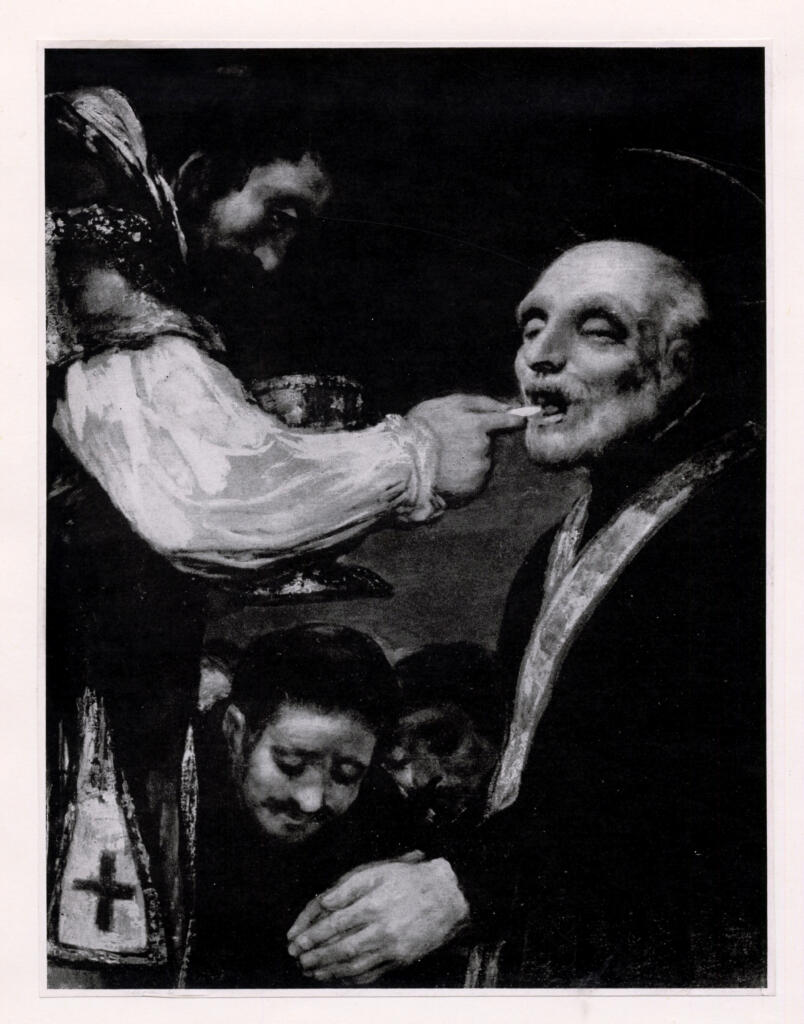 Anonimo , de Goya Y Lucientes, Francisco Jose - sec. XIX - La ultima comunion de San José de Calasanz , fronte