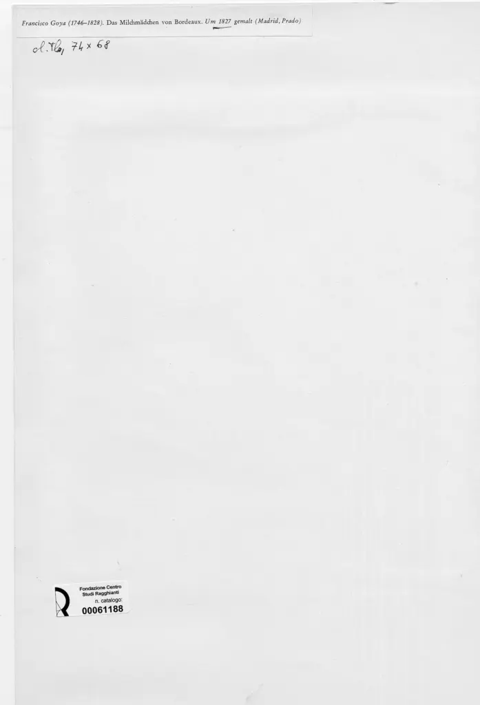 Anonimo , de Goya Y Lucientes, Francisco Jose - sec. XIX - Das Milchm&auml;dchen von Bordeaux , retro