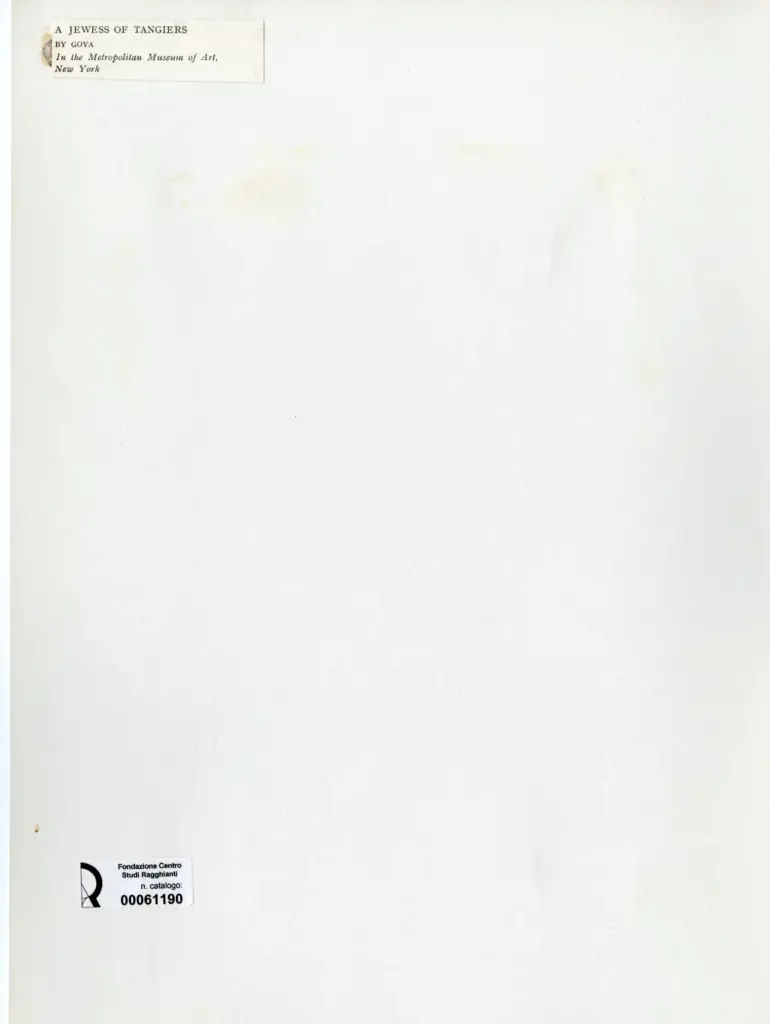 Anonimo , de Goya Y Lucientes, Francisco Jose - sec. XIX - A jewess of Tangiers , retro