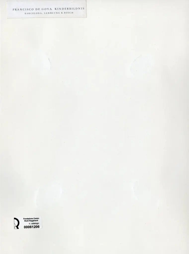 Anonimo , de Goya Y Lucientes, Francisco Jose - sec. XIX - Ritratto di un bambino , retro