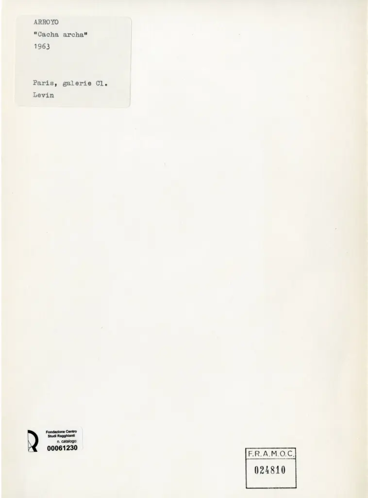 Anonimo , Arroyo, Eduardo - sec. XX - Cacha archa , retro