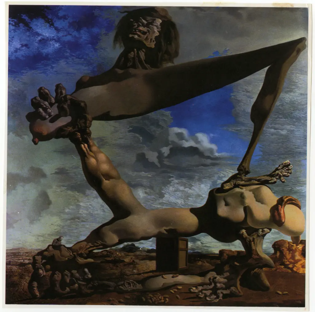 Anonimo , Dali', Salvator - sec. XX - Costruzione molle con fagioli bolliti o Presagio della guerra civile , fronte