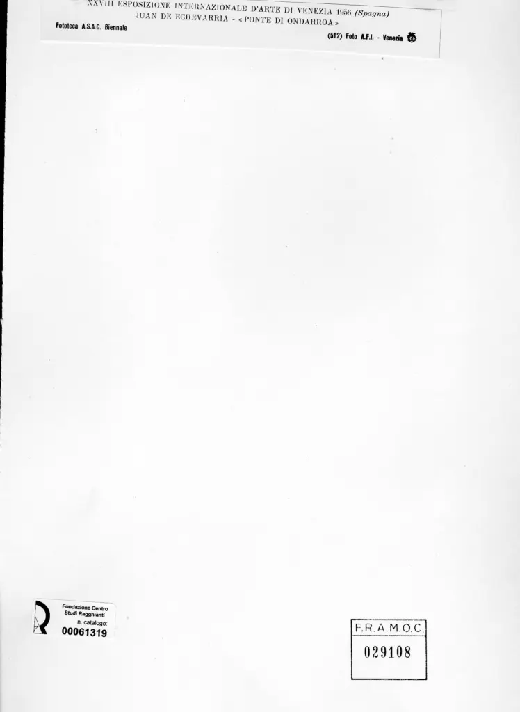 A.F.I. Agenzia Fotografica Industriale , De Echevarria, Juan - sec. XX - Ponte di Ondarroa , retro