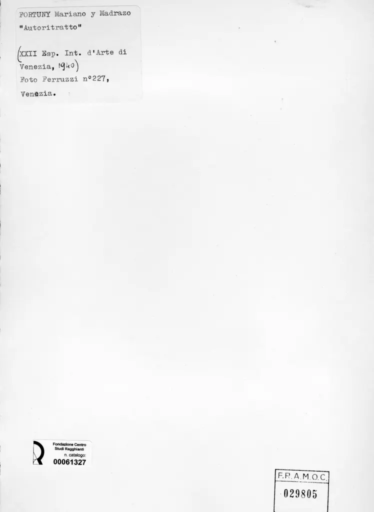 Fotografia Ferruzzi , Fortuny, Mariano - sec. XX - Autoritratto , retro