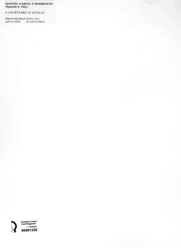 Anonimo , Garcia Y Rodriguez, Manuel - sec. XX - A courtyard in Seville , retro