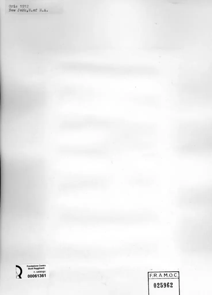 Anonimo , Gris, Juan - sec. XX - Composizione , retro