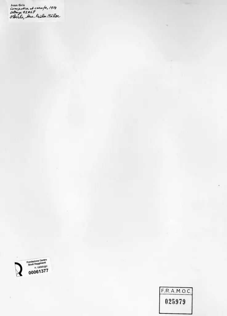 Anonimo , Gris, Juan - sec. XX - Compotier et carafe , retro