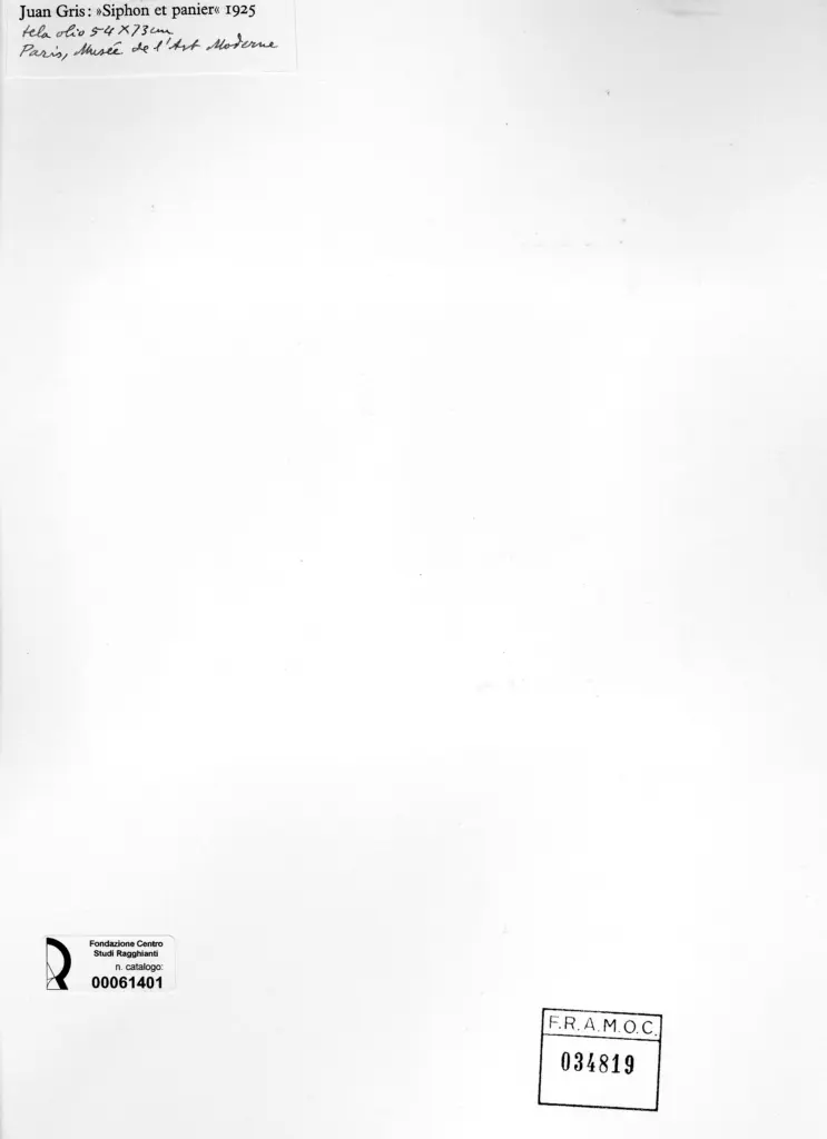 Anonimo , Gris, Juan - sec. XX - Siphon et panier , retro