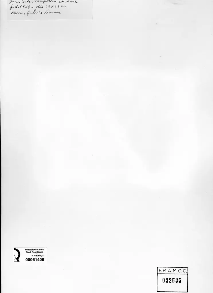 Anonimo , Gris, Juan - sec. XX - Compotier et verre , retro