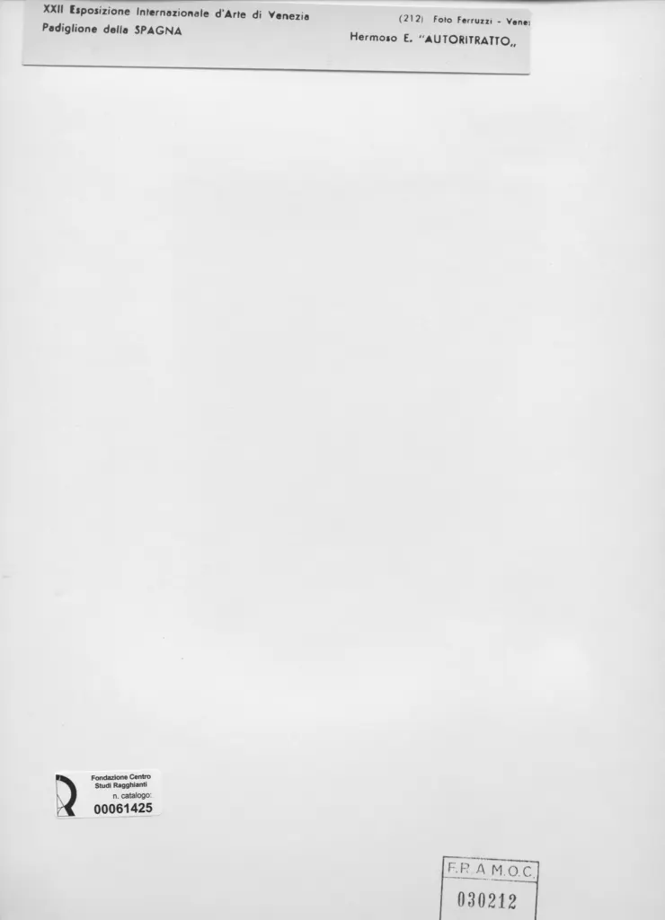 Fotografia Ferruzzi , Hermoso, E. - sec. XX - Autoritratto , retro