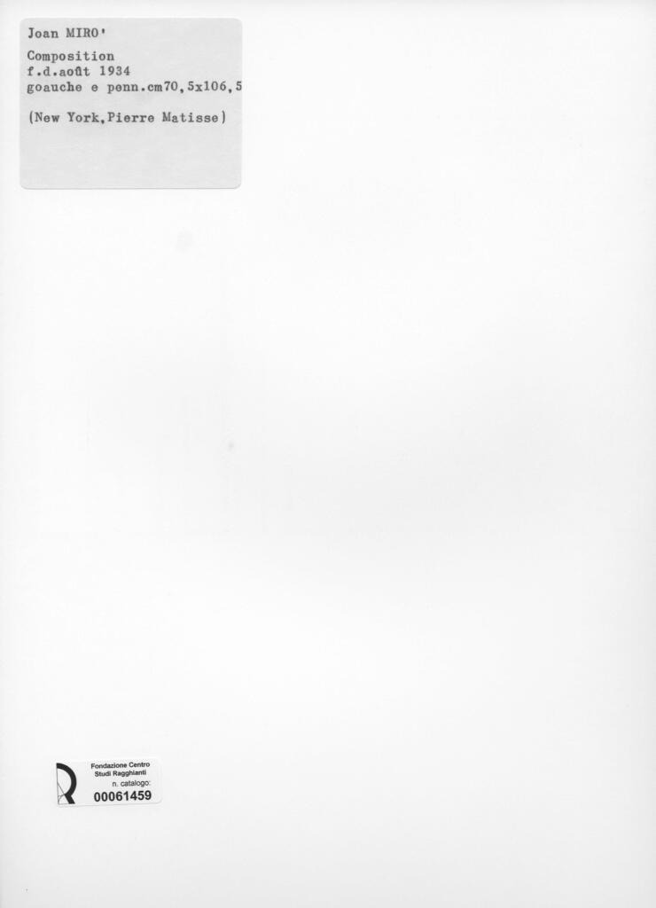 Anonimo , Miró, Joan - sec. XX - Composition , retro
