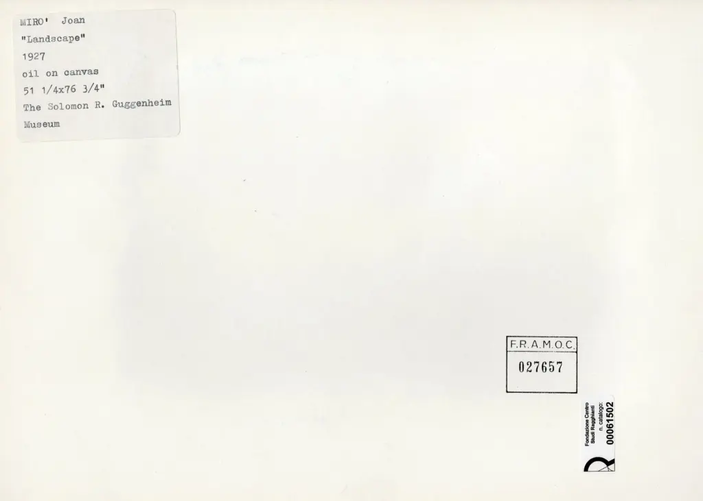 Anonimo , Mir&oacute;, Joan - sec. XX - Landscape , retro