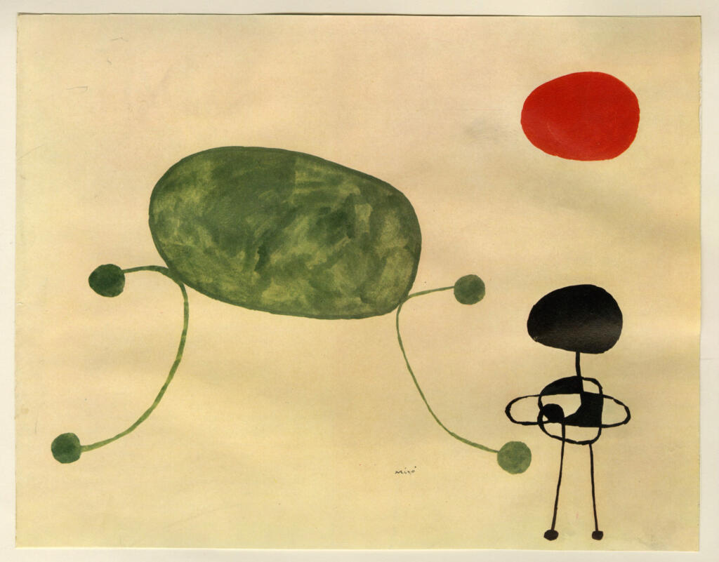 Miró, Joan , Personnages devant le soleil
