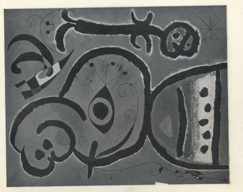 Anonimo , Miró, Joan - sec. XX - Paysan catalan inquiet par le passage d'un vol d'oiseau , fronte