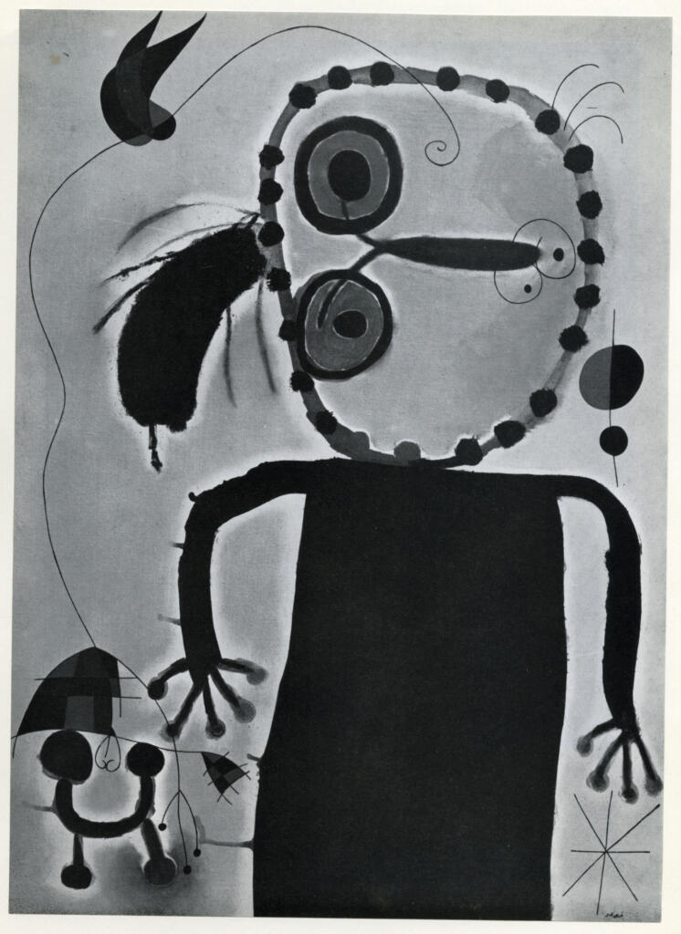 Anonimo , Miró, Joan - sec. XX - Il disco rosso all'inseguimento dell'allodole , fronte