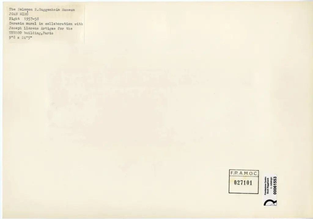 Anonimo , Mir&oacute;, Joan - sec. XX - Ceramica murale , retro