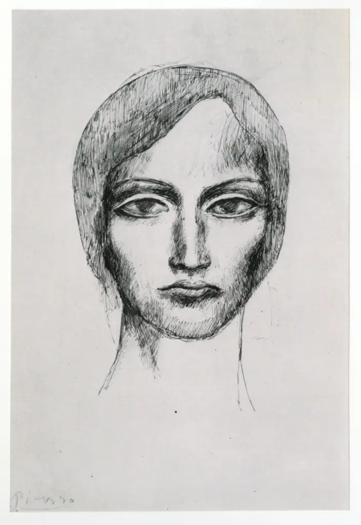 Anonimo , Picasso, Pablo - sec. XX - T&ecirc;te de femme , fronte