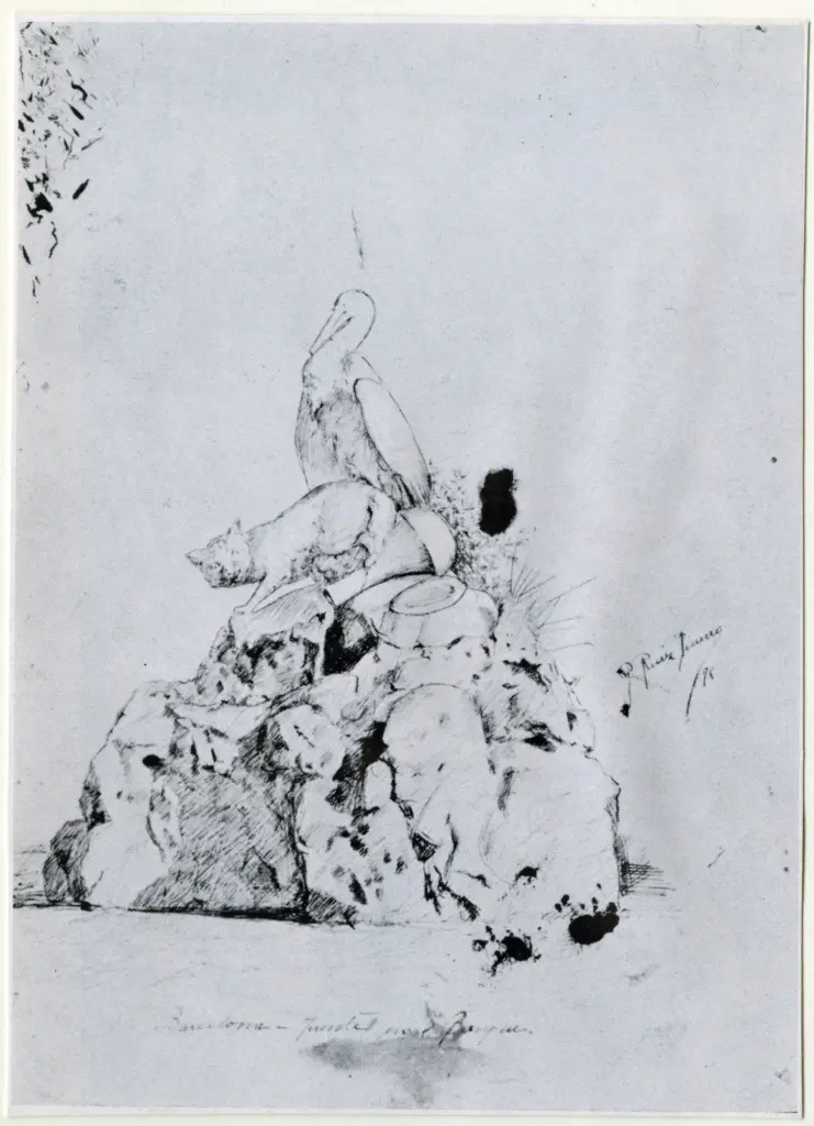 Anonimo , Picasso, Pablo - sec. XIX - Barcelona - Fuente en el Parque , fronte