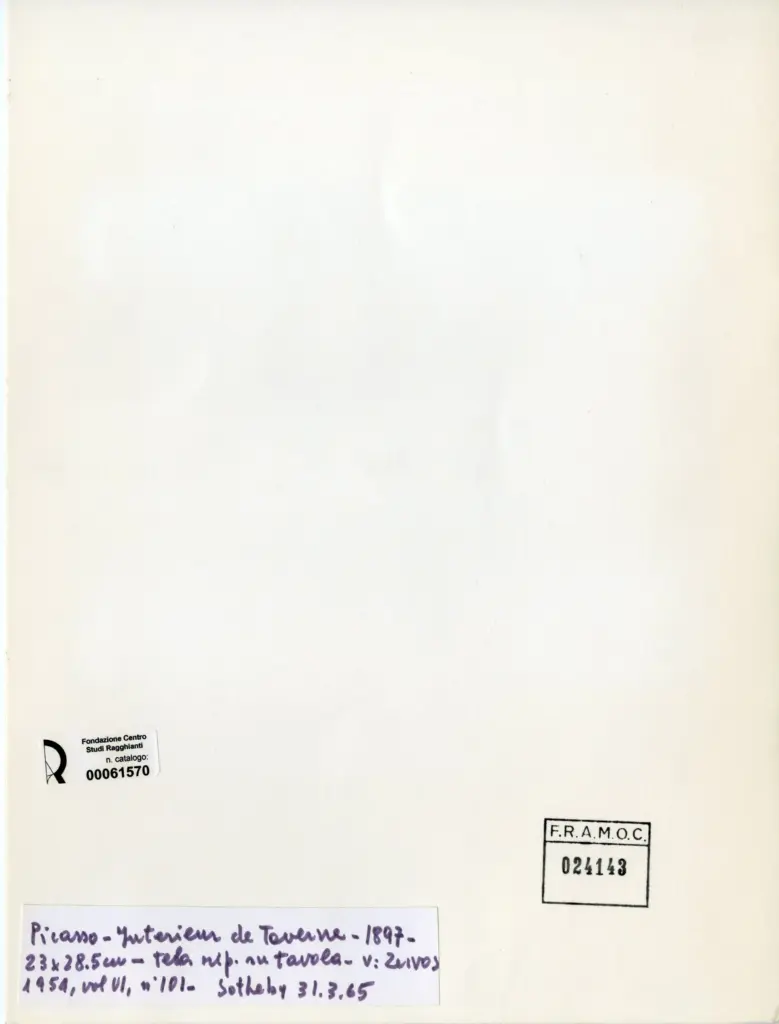 Anonimo , Picasso, Pablo - sec. XIX - Interieur de Taverne , retro