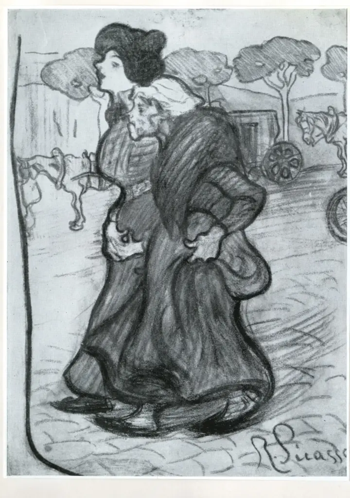 Anonimo , Picasso, Pablo - sec. XIX - Deux femmes marchant , fronte