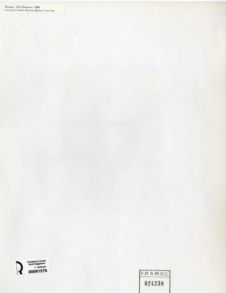 Anonimo , Picasso, Pablo - sec. XX - The Embrace , retro