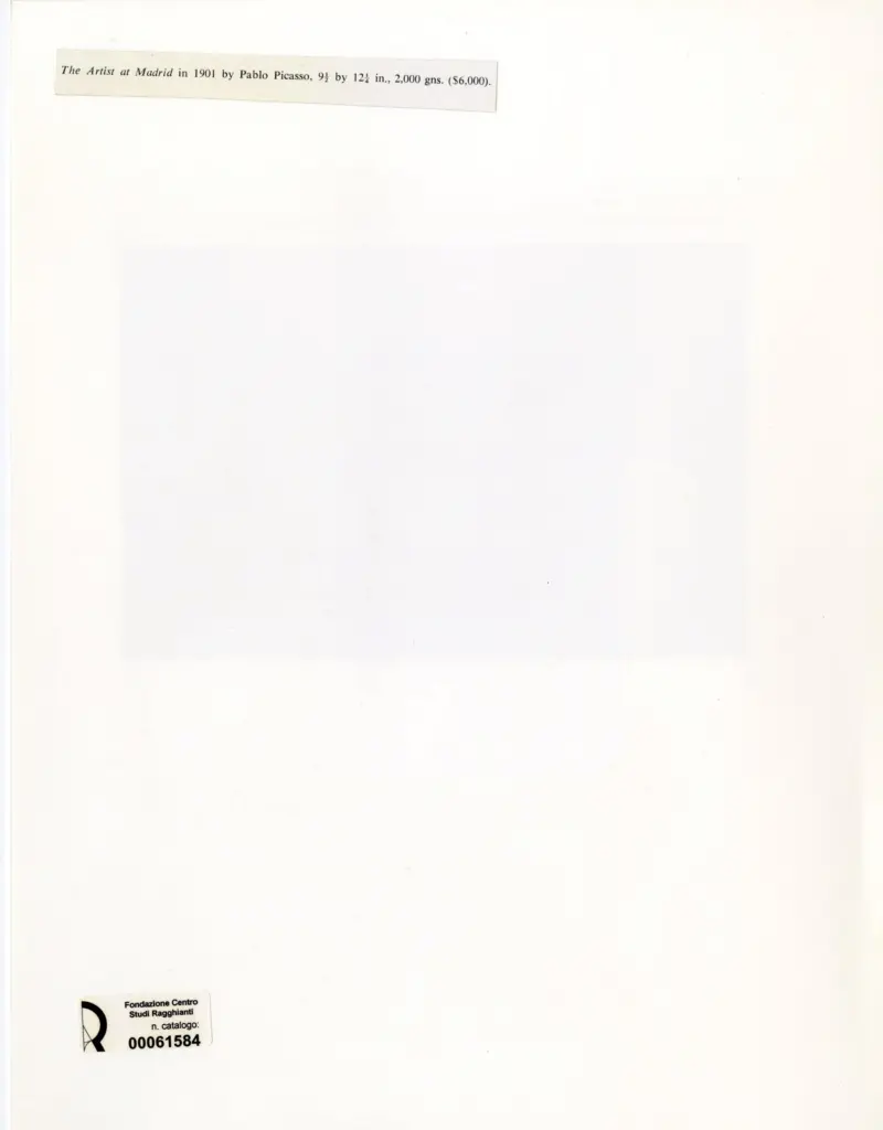 Anonimo , Picasso, Pablo - sec. XX - The Artist at Madrid , retro