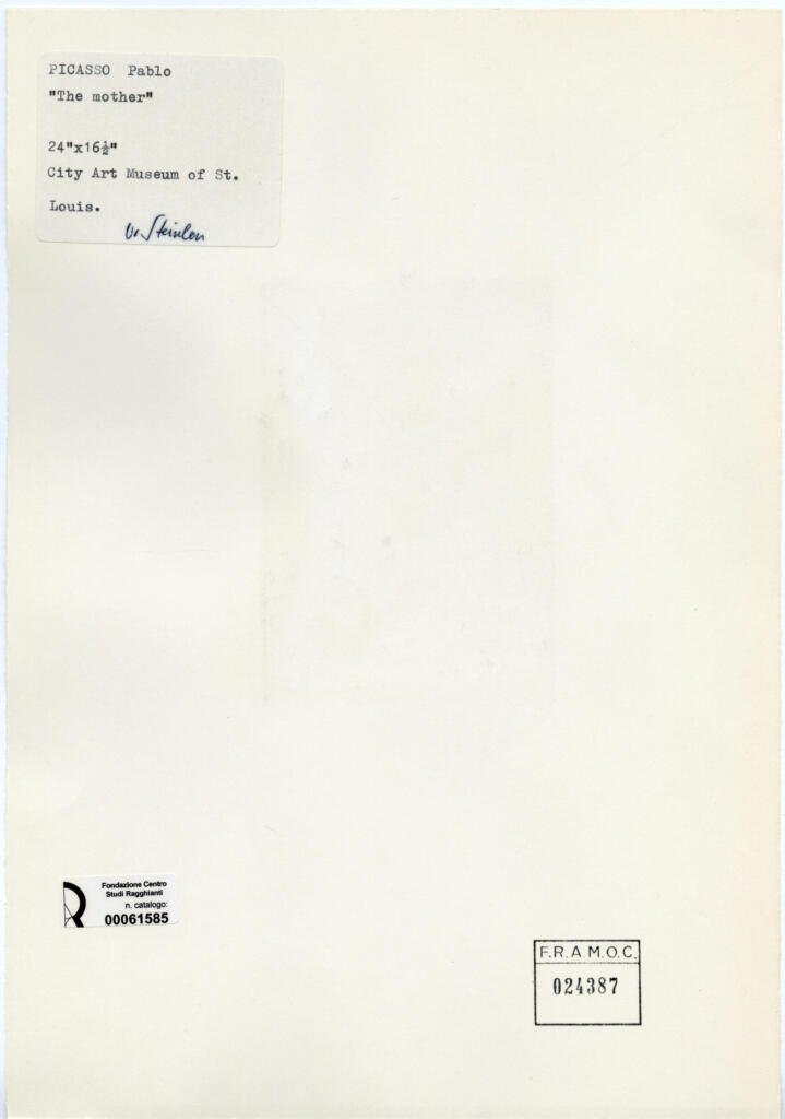 Anonimo , Picasso, Pablo - sec. XX - The mother , retro
