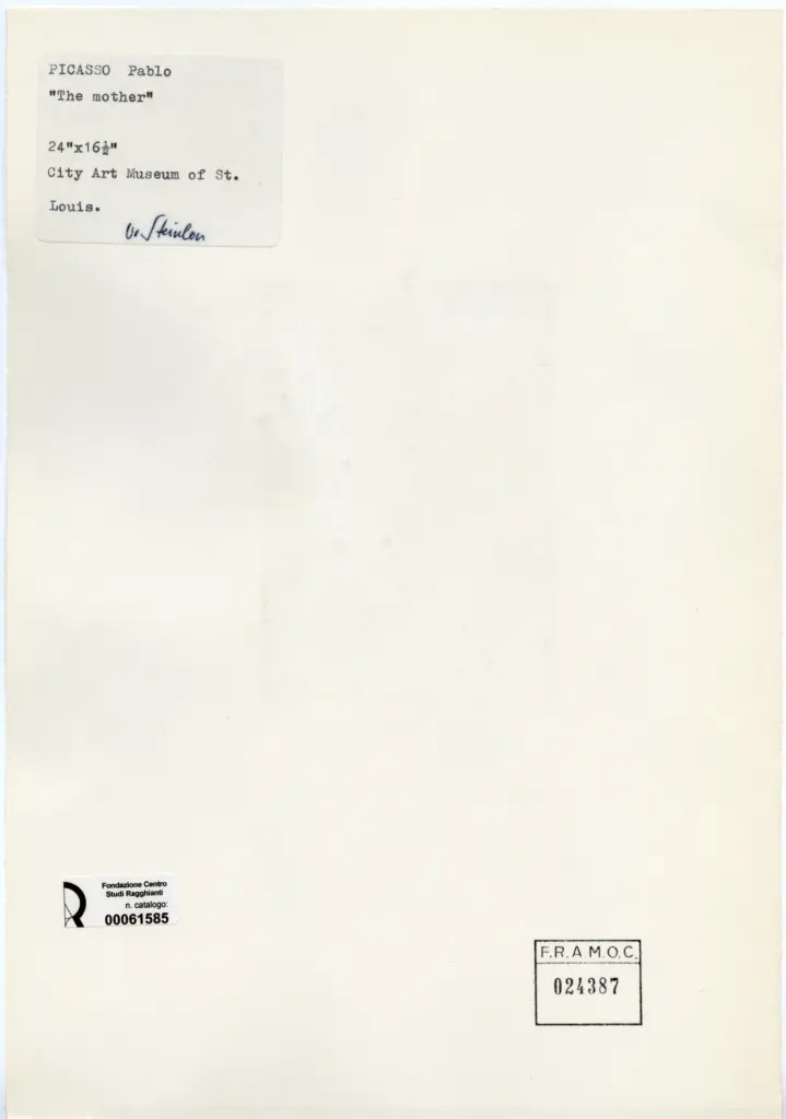 Anonimo , Picasso, Pablo - sec. XX - The mother , retro