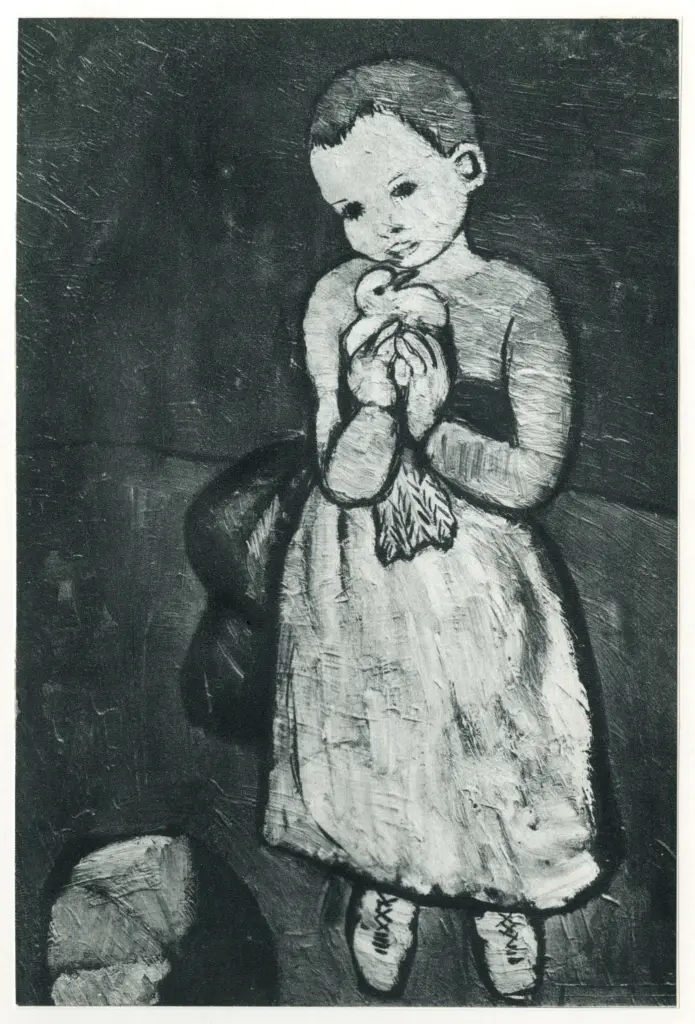 Anonimo , Picasso, Pablo - sec. XX - Bambina con piccione , fronte