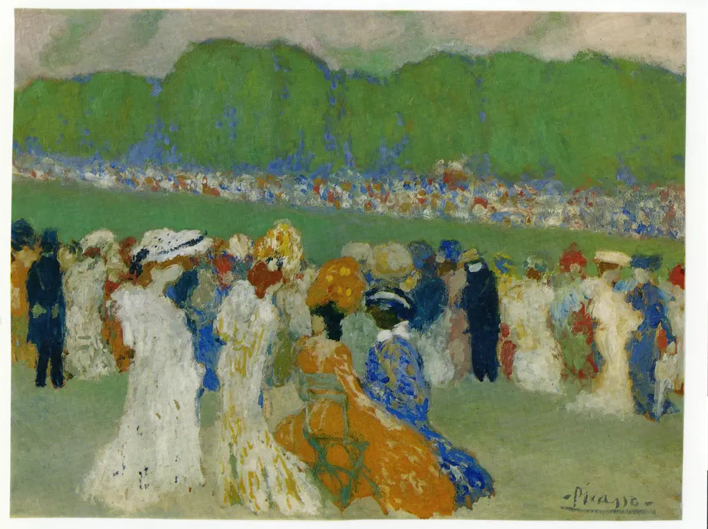 Anonimo , Picasso, Pablo - sec. XX - Les courses &agrave; Longchamps , fronte