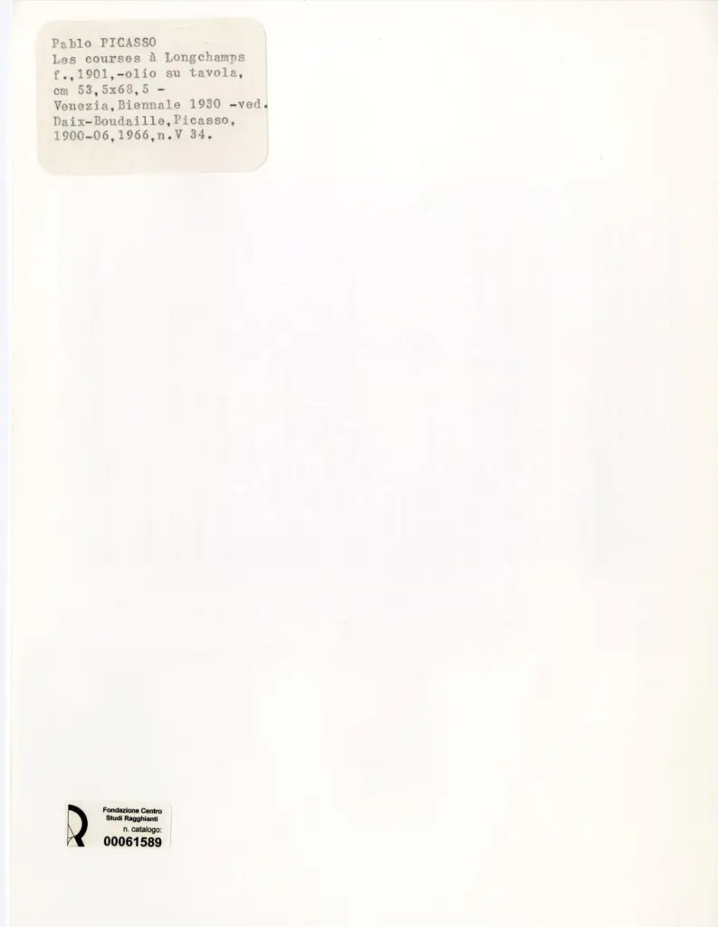 Anonimo , Picasso, Pablo - sec. XX - Les courses &agrave; Longchamps , retro