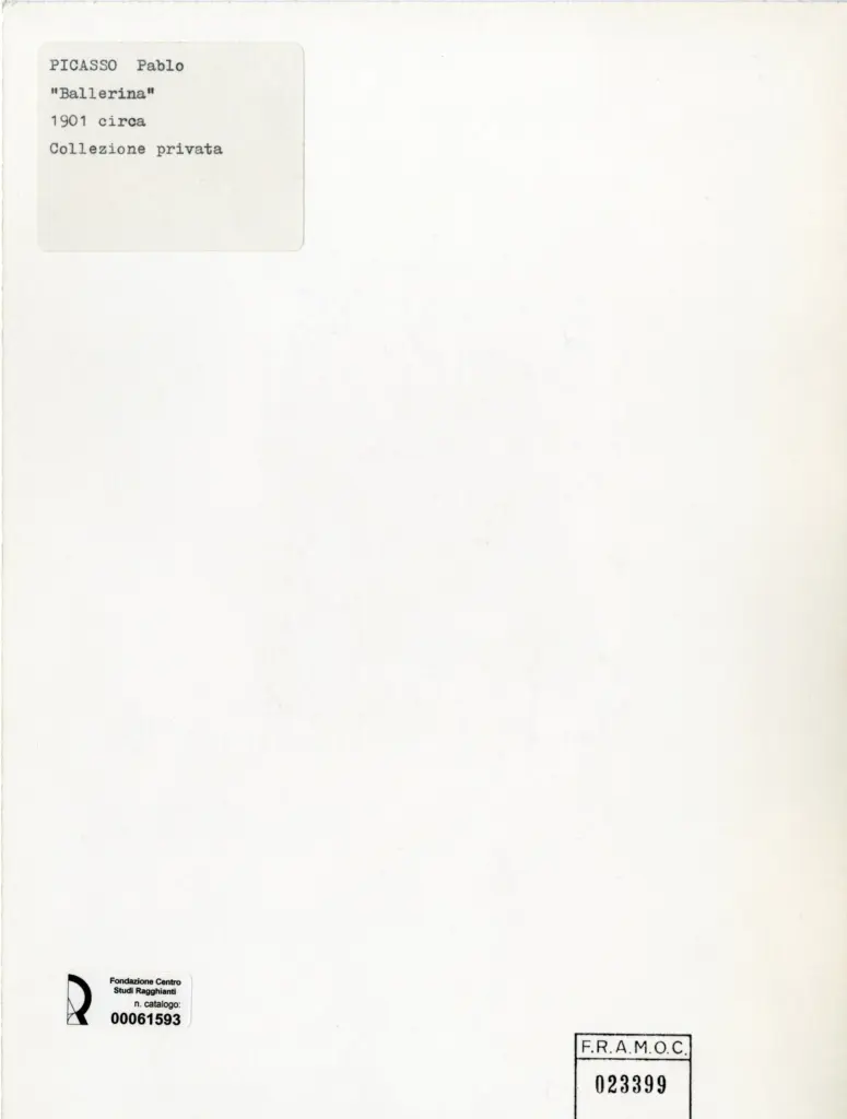 Anonimo , Picasso, Pablo - sec. XX - Ballerina , retro