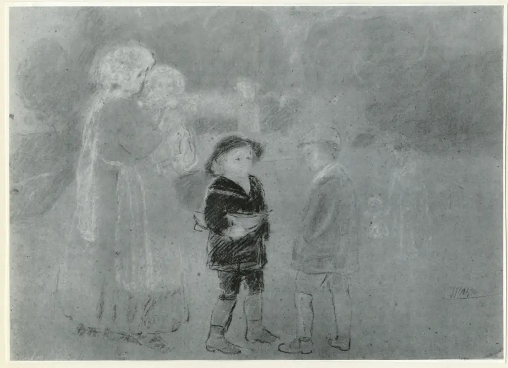 Anonimo , Picasso, Pablo - sec. XX - Sc&egrave;ne de parc , fronte