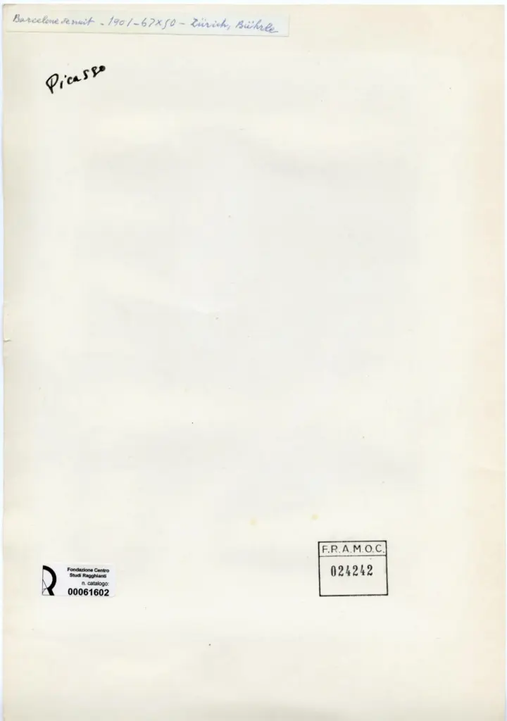 Anonimo , Picasso, Pablo - sec. XX - Barcelone de nuit , retro