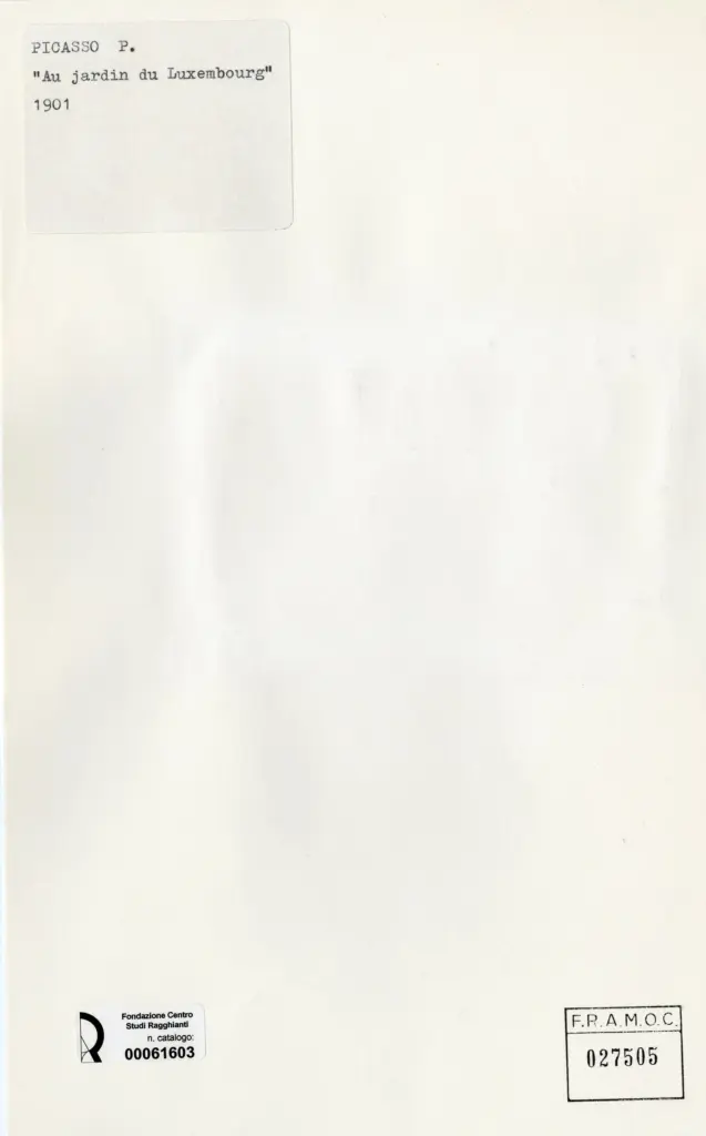 Anonimo , Picasso, Pablo - sec. XX - Au jardin du Luxembourg , retro