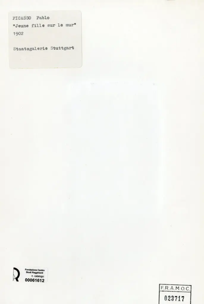 Anonimo , Picasso, Pablo - sec. XX - Jeune fille sur le mur , retro