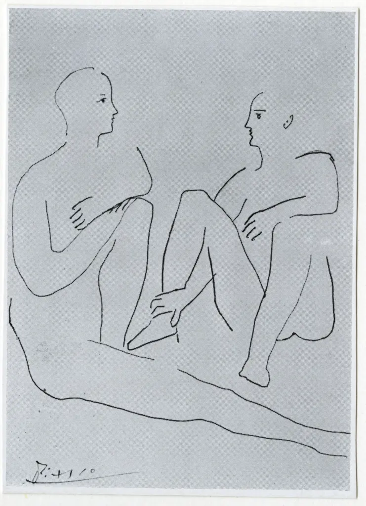 Anonimo , Picasso, Pablo - sec. XX - Deux personnages , fronte