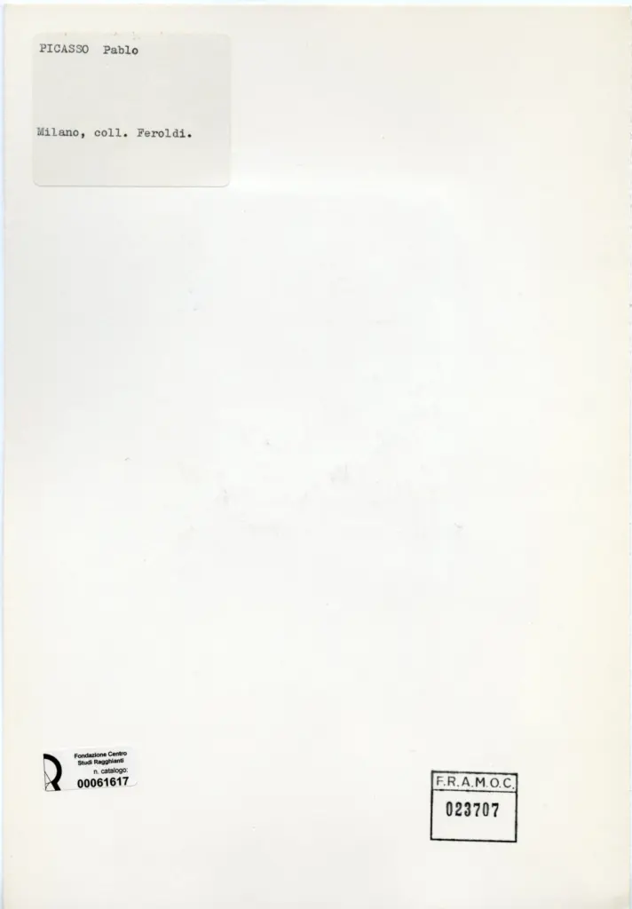 Anonimo , Picasso, Pablo - sec. XX - Nudo , retro