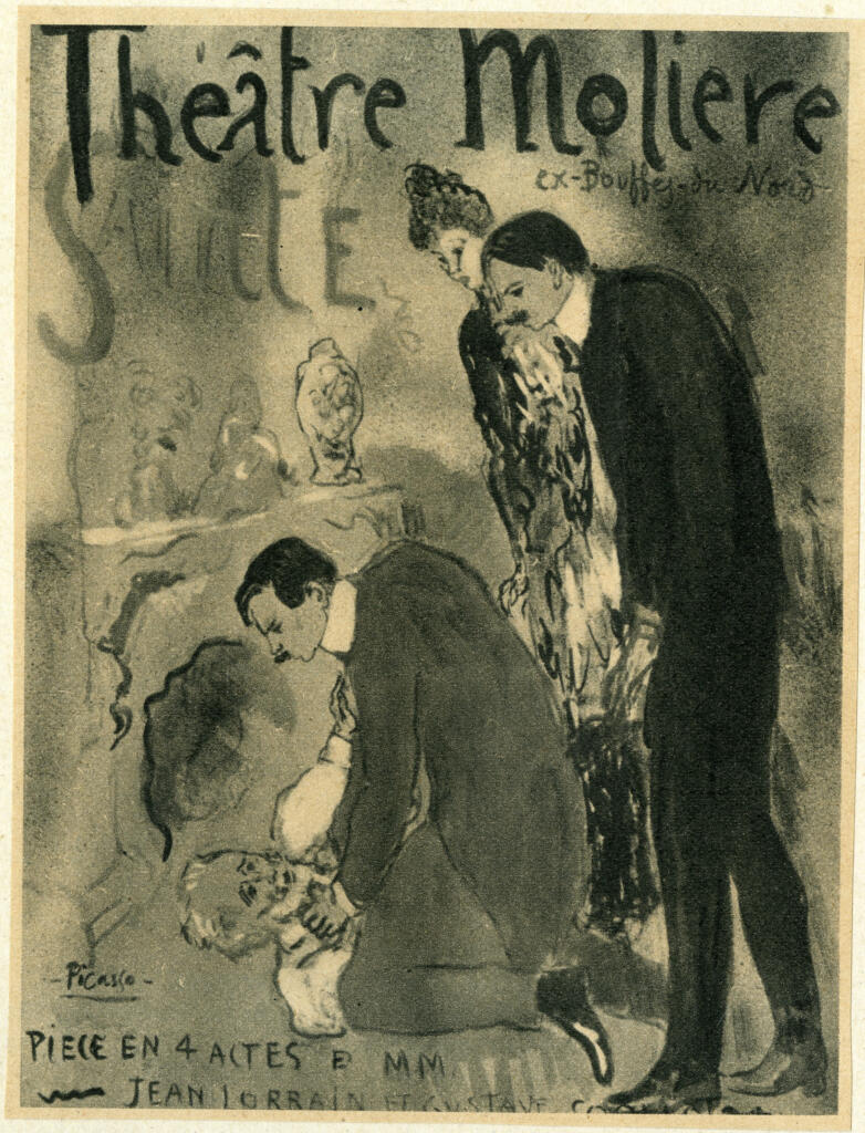Anonimo , Picasso, Pablo - sec. XX - Originale di un manifesto per la "pièce" Sainte , fronte