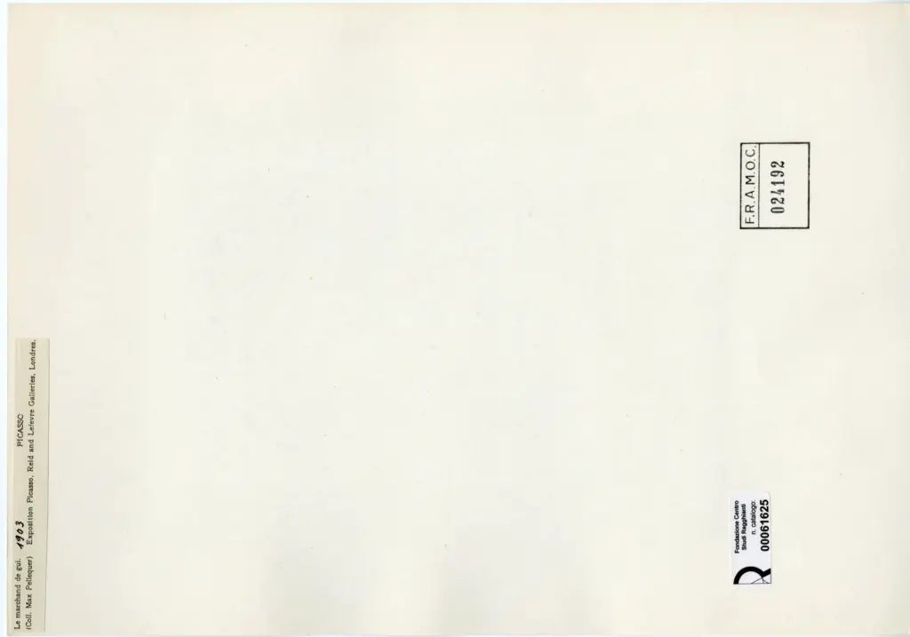 Anonimo , Picasso, Pablo - sec. XX - Le marchand de gui , retro