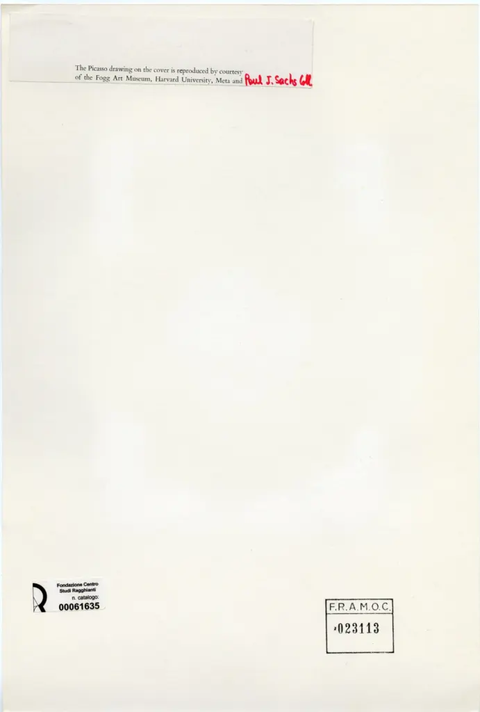 Anonimo , Picasso, Pablo - sec. XX - Madre e bambino , retro