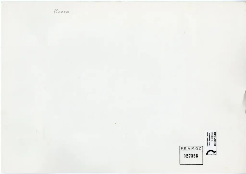 Anonimo , Picasso, Pablo - sec. XX - Il malato , retro