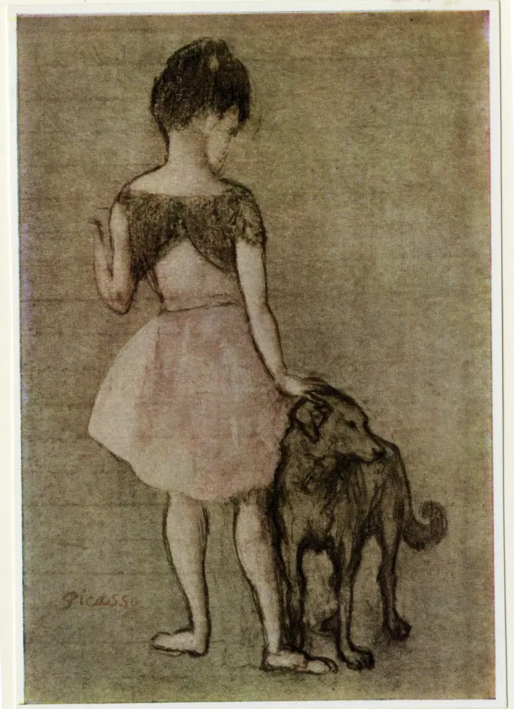 Anonimo , Picasso, Pablo - sec. XX - Fillette au chien , fronte