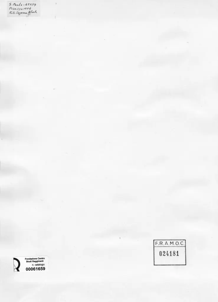 Anonimo , Picasso, Pablo - sec. XX - Ritratto di Suzanne Bloch , retro