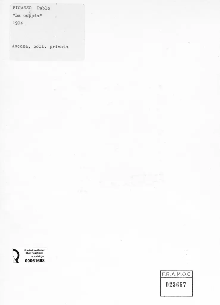 Anonimo , Picasso, Pablo - sec. XX - La coppia , retro