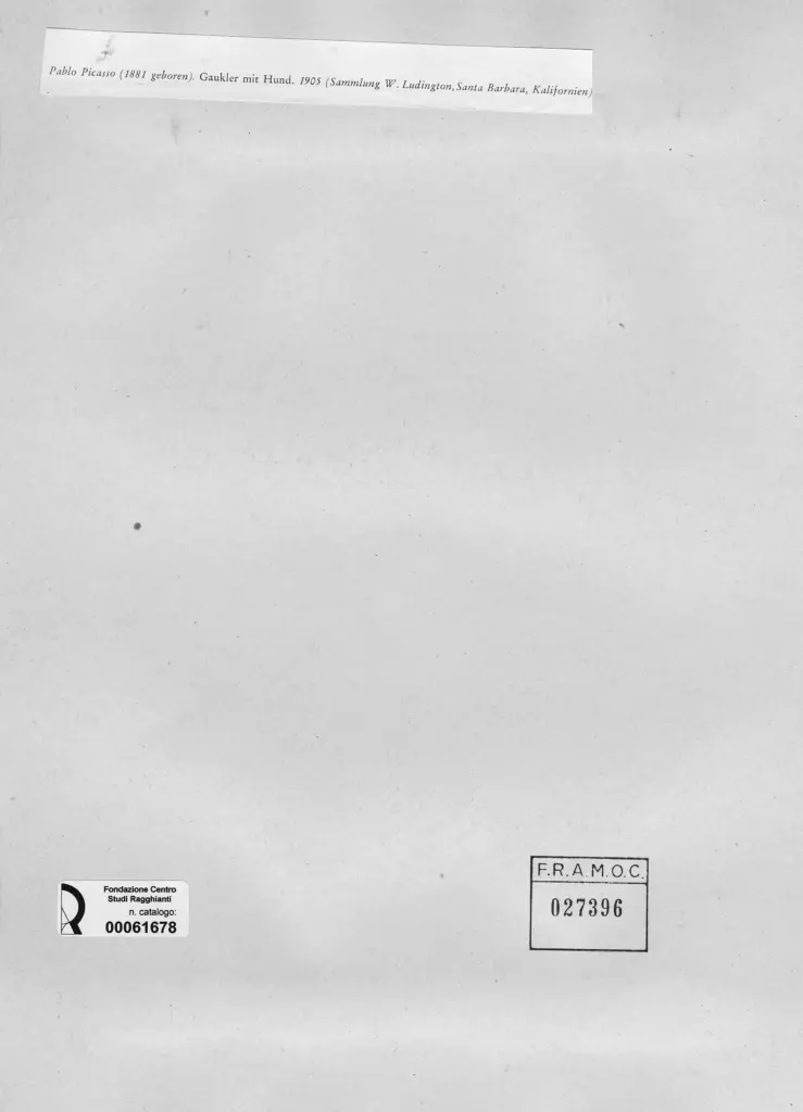 Anonimo , Picasso, Pablo - sec. XX - Gaukler mit Hund , retro
