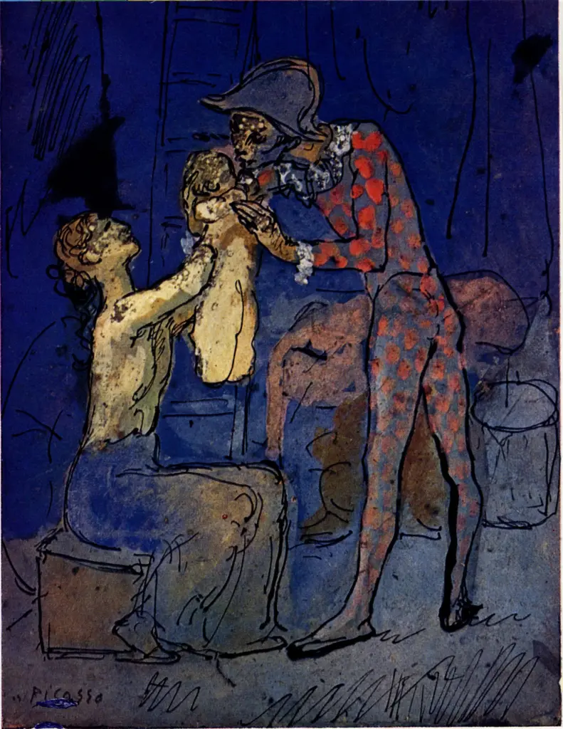 Anonimo , Picasso, Pablo - sec. XX - Famille d'Arlequin , fronte