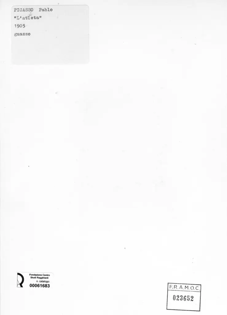 Anonimo , Picasso, Pablo - sec. XX - L'atleta , retro